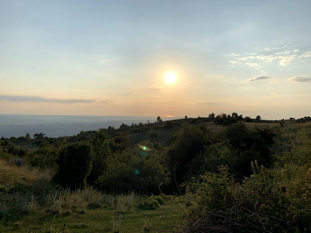 Blick von Mala Učka am Berg Vojak über Istrien in Richtung Venedig